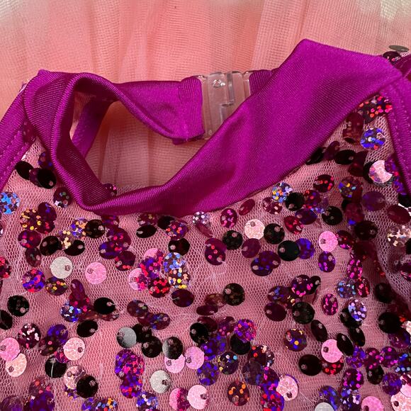 Curtain Call Costumes Pink Peach Paradise Sequin Tulle Dance Recital Dress CSM - Picture 6 of 16